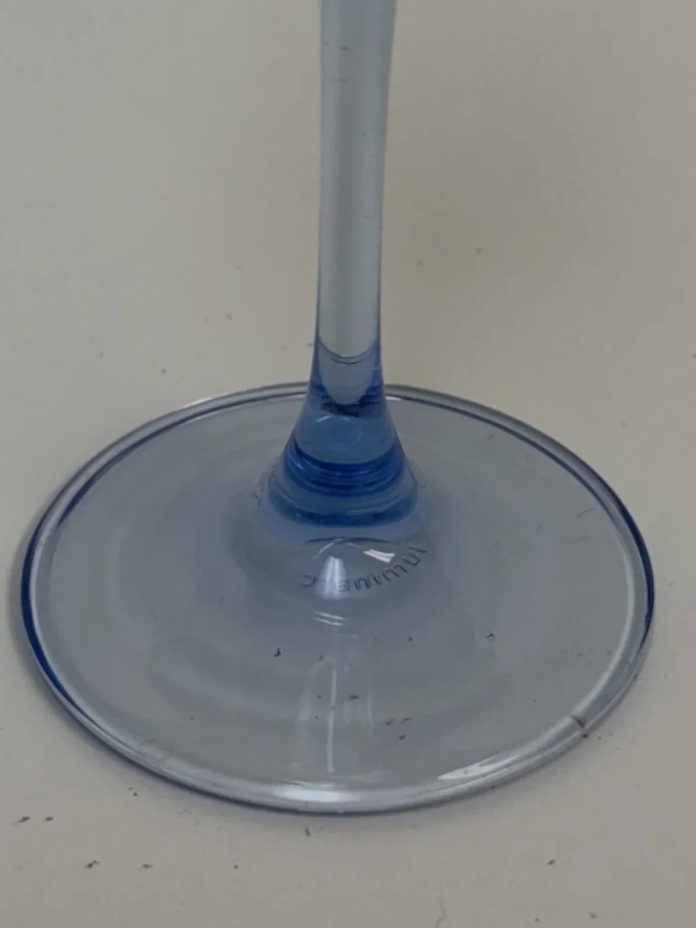 CHAMPAGNE FLUTES -- Light Blue Stems & Blue Footed Bases, Set of 4, Vintage